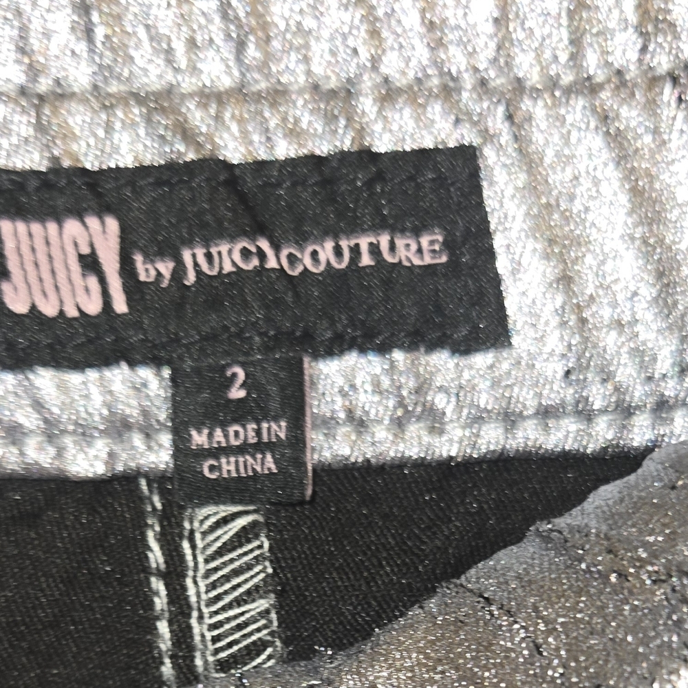 Juicy Couture Silver Comfy Elastic Waist Drawstring Jogger Pants Sz 2. - Picture 7 of 11